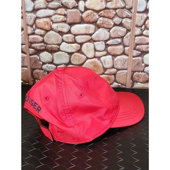 Tommy HIlfiger Hat Cap Strap Back Red Blue Flag Spell Out Logo Casual Mens - Picture 4 of 7